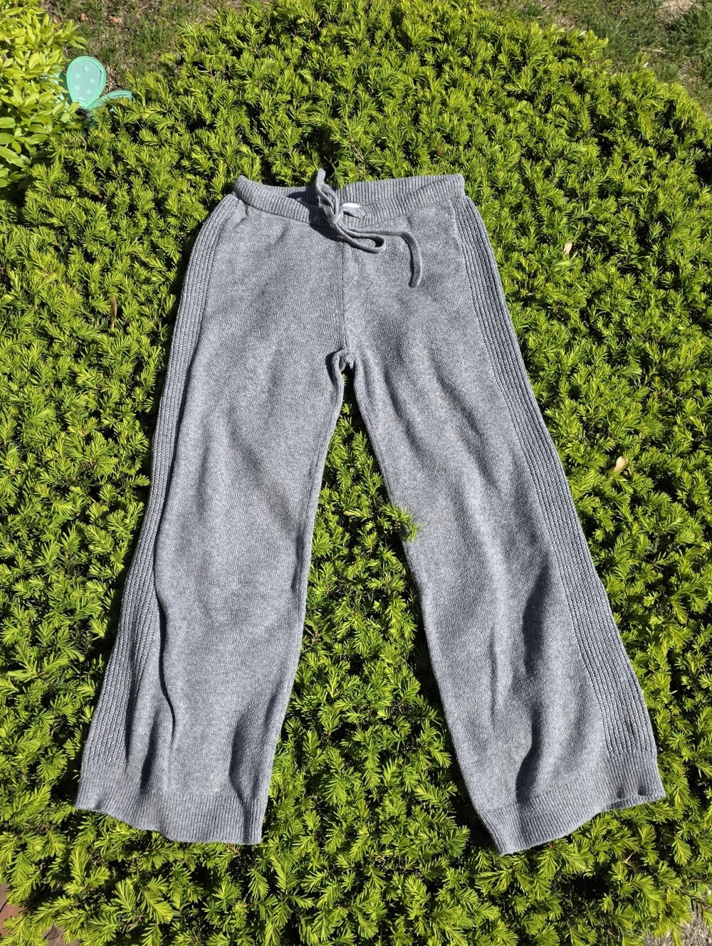 Auden Gray Rib Knit Drawstring Lounge Pants Size Small
